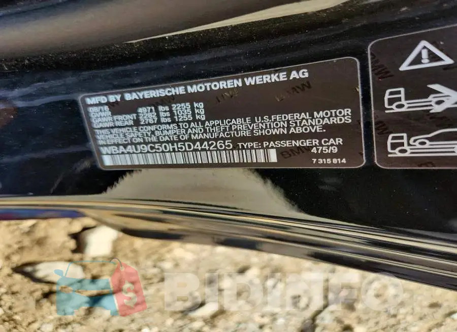 WBA4U9C50H5D44265 Photo# 12