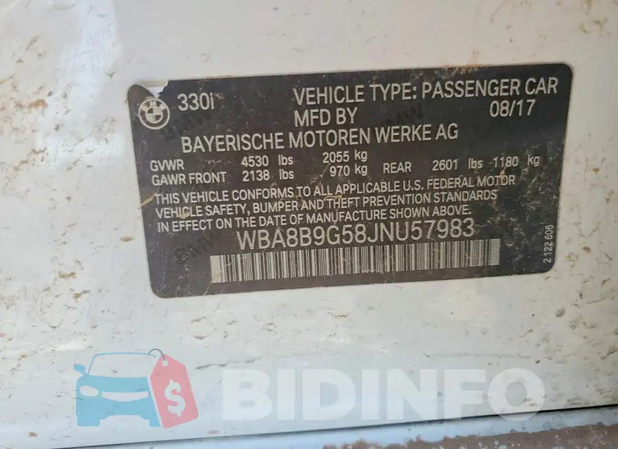WBA8B9G58JNU57983 Photo# 12