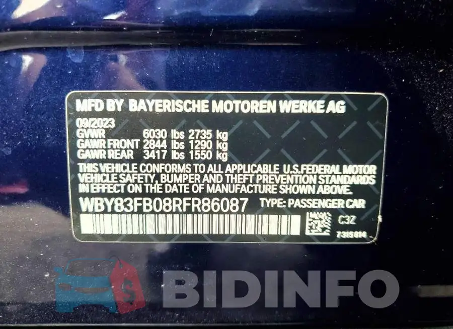 WBY83FB08RFR86087 Photo# 12