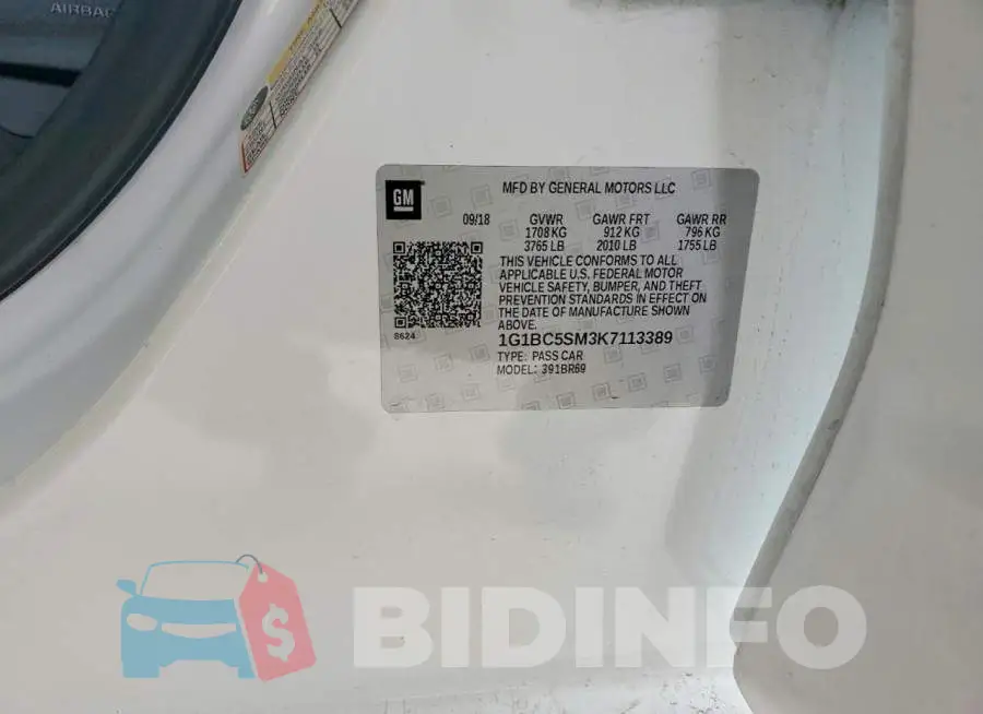 1G1BC5SM3K7113389 Photo# 12