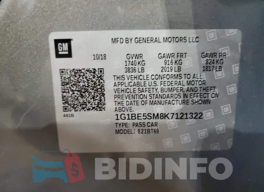 1G1BE5SM8K7121322 Photo# 12