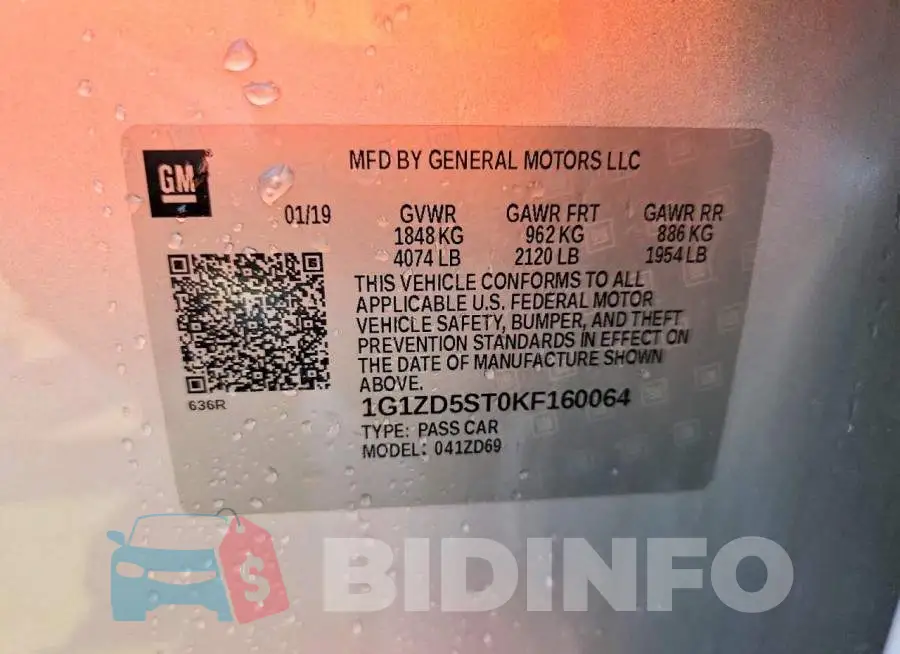 1G1ZD5ST0KF160064 Photo# 12