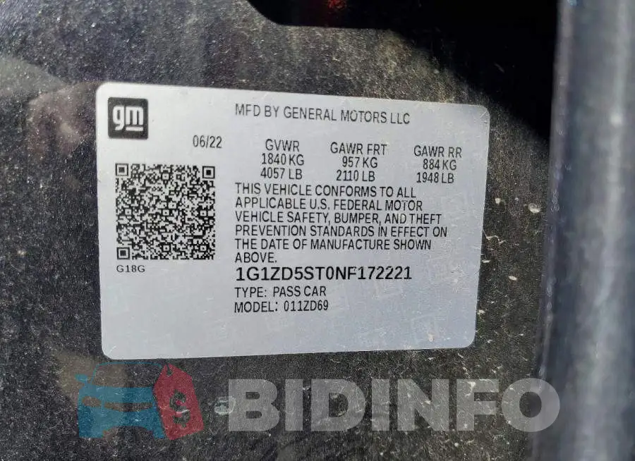 1G1ZD5ST0NF172221 Photo# 12