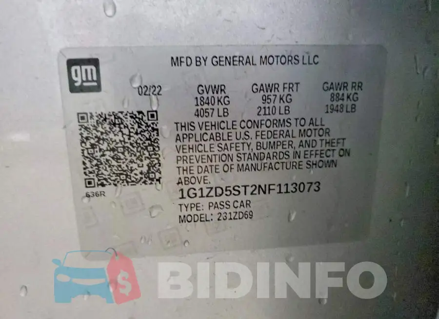 1G1ZD5ST2NF113073 Photo# 12