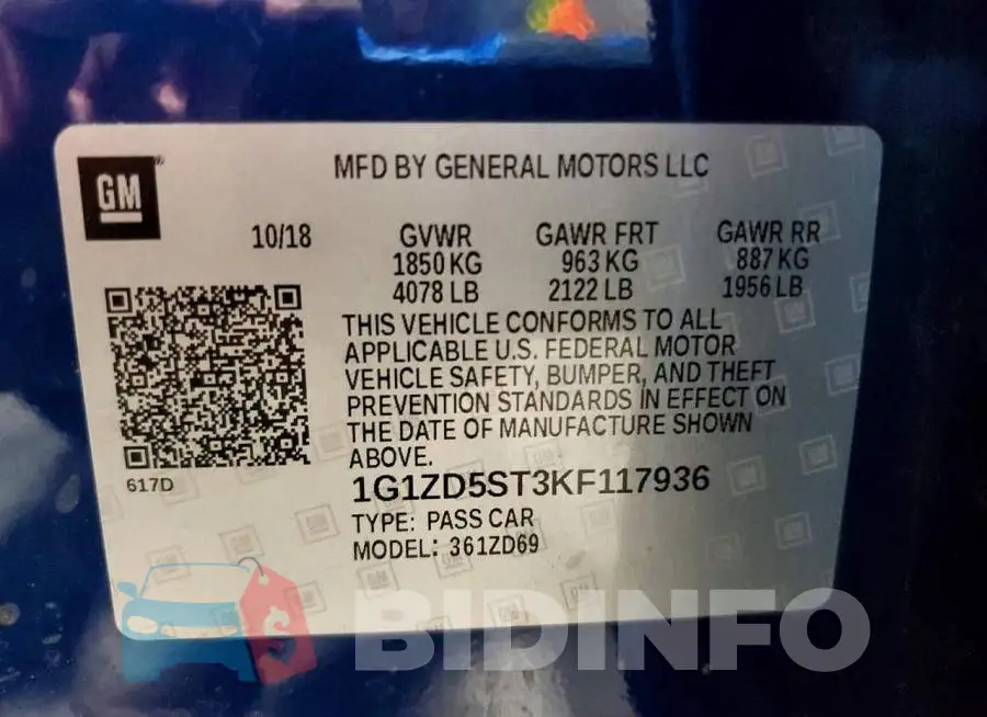 1G1ZD5ST3KF117936 Photo# 12