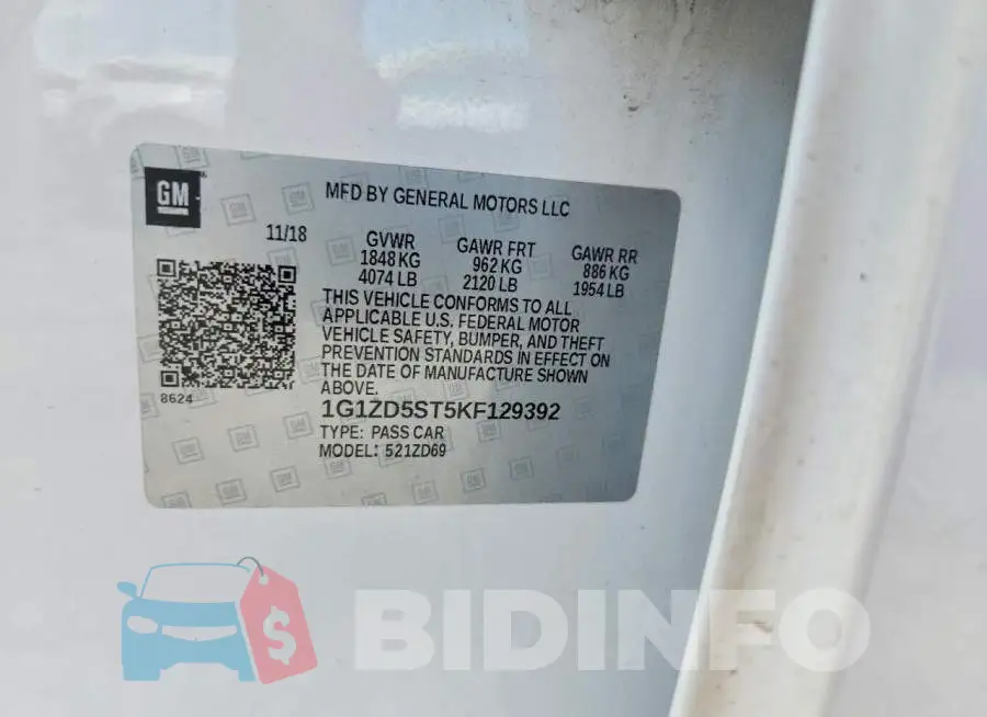 1G1ZD5ST5KF129392 Photo# 12
