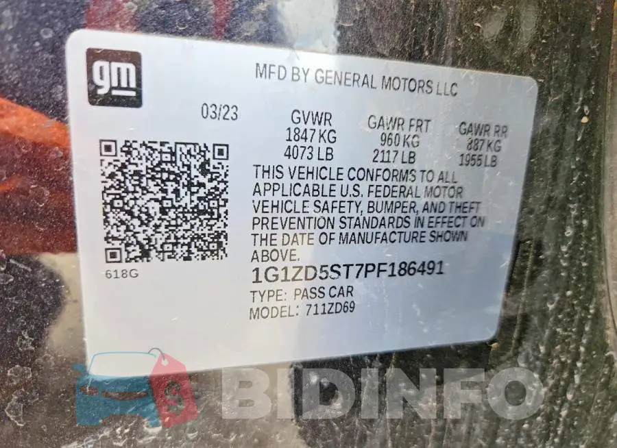 1G1ZD5ST7PF186491 Photo# 12