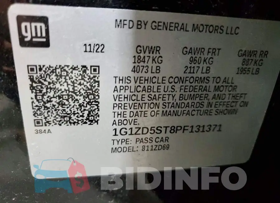 1G1ZD5ST8PF131371 Photo# 12