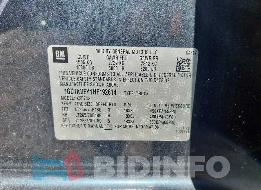 1GC1KVEY1HF192614 Photo# 12