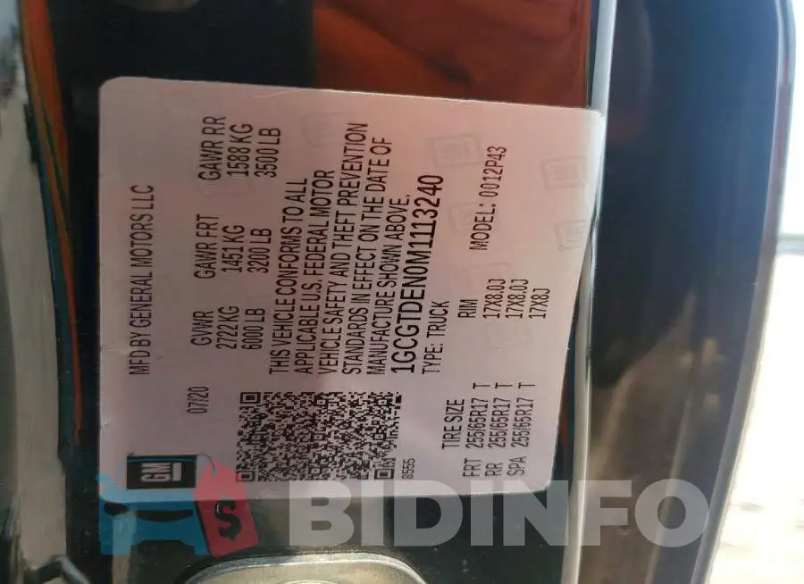 1GCGTDEN0M1113240 Photo# 12