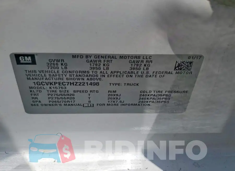 1GCVKPEC7HZ221498 Photo# 12