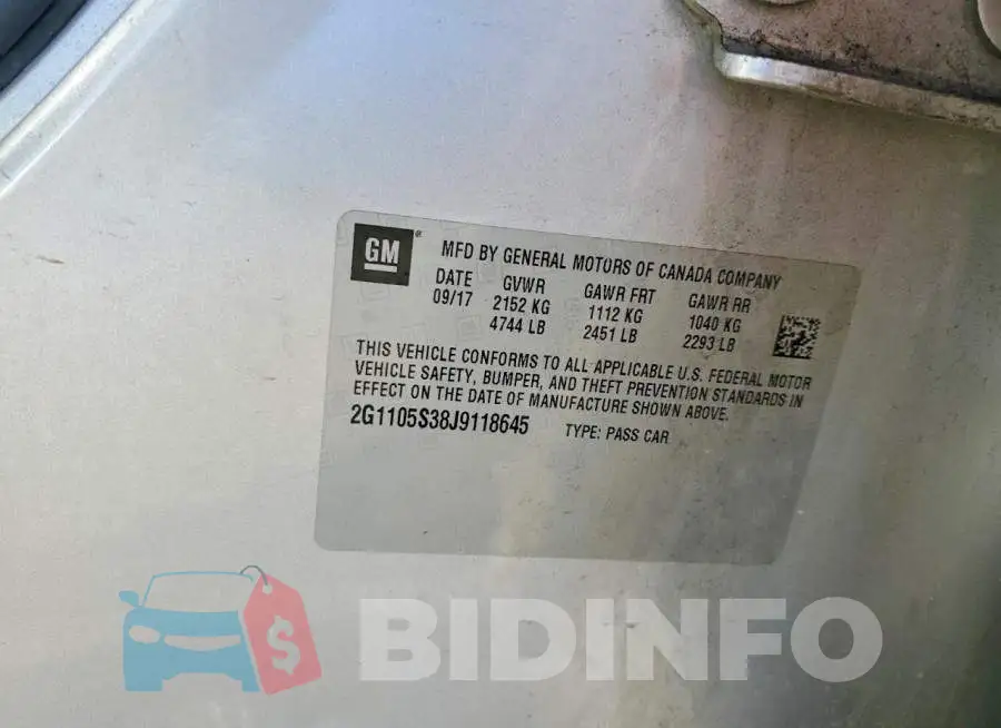 2G1105S38J9118645 Photo# 12