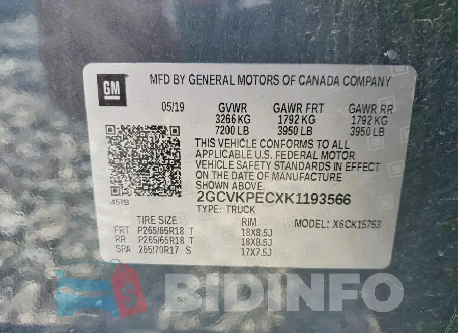 2GCVKPECXK1193566 Photo# 13