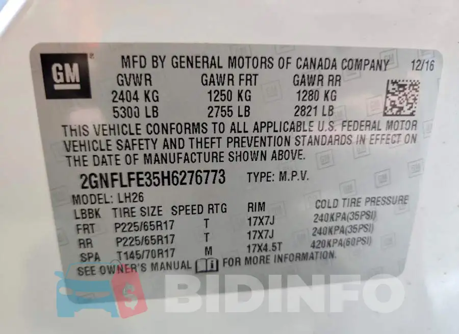 2GNFLFE35H6276773 Photo# 12