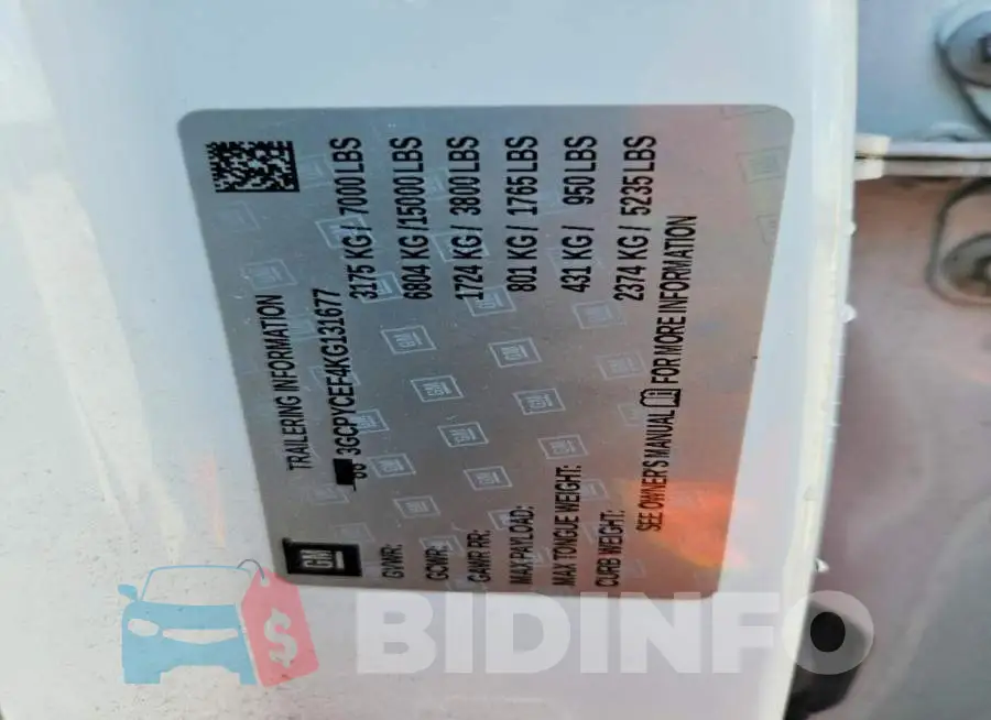 3GCPYCEF4KG131677 Photo# 12