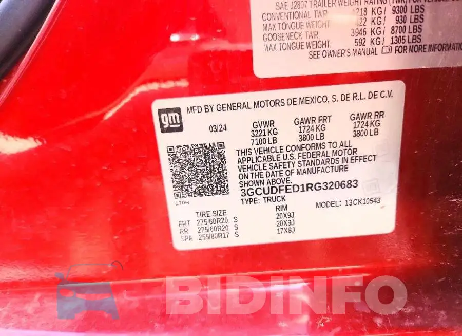 3GCUDFED1RG320683 Photo# 13