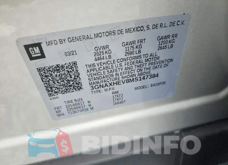 3GNAXHEV8MS147384 Photo# 13