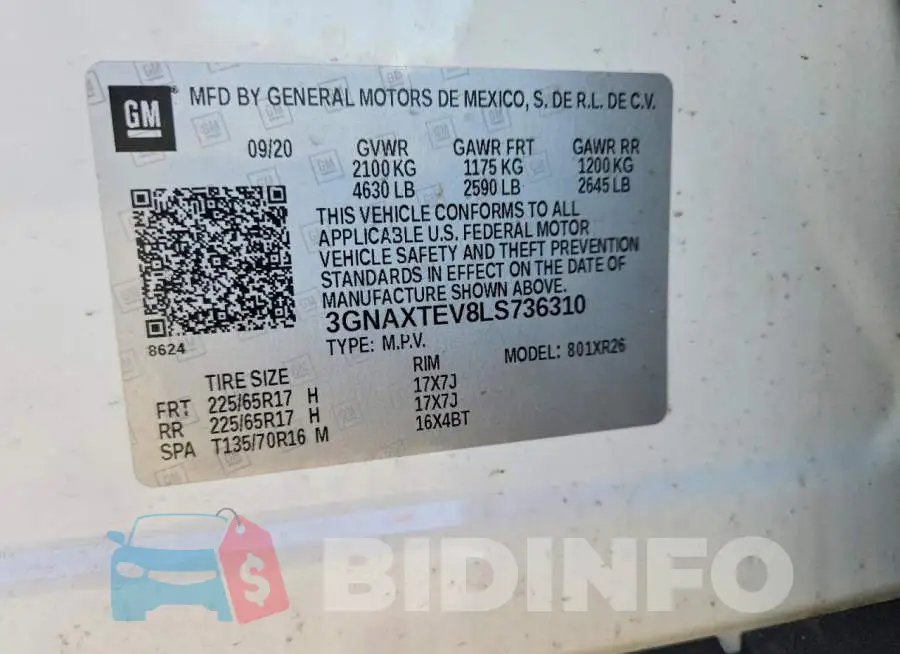 3GNAXTEV8LS736310 Photo# 13
