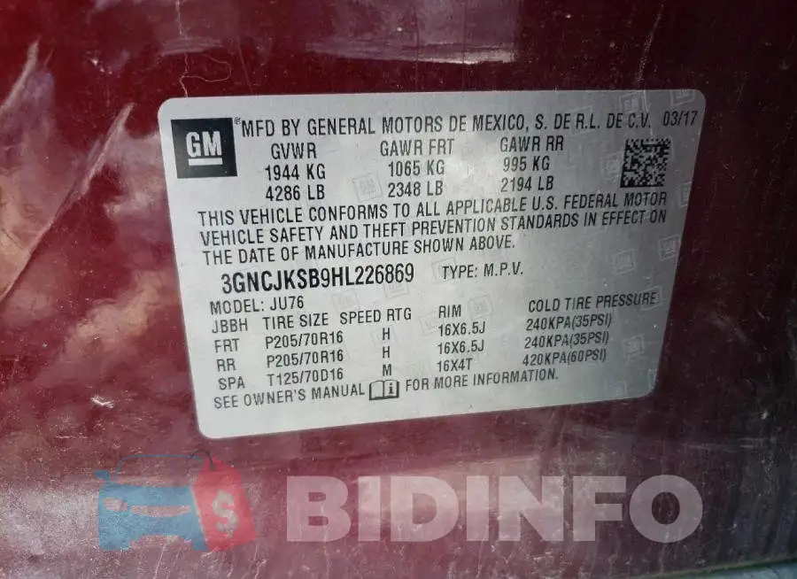 3GNCJKSB9HL226869 Photo# 12