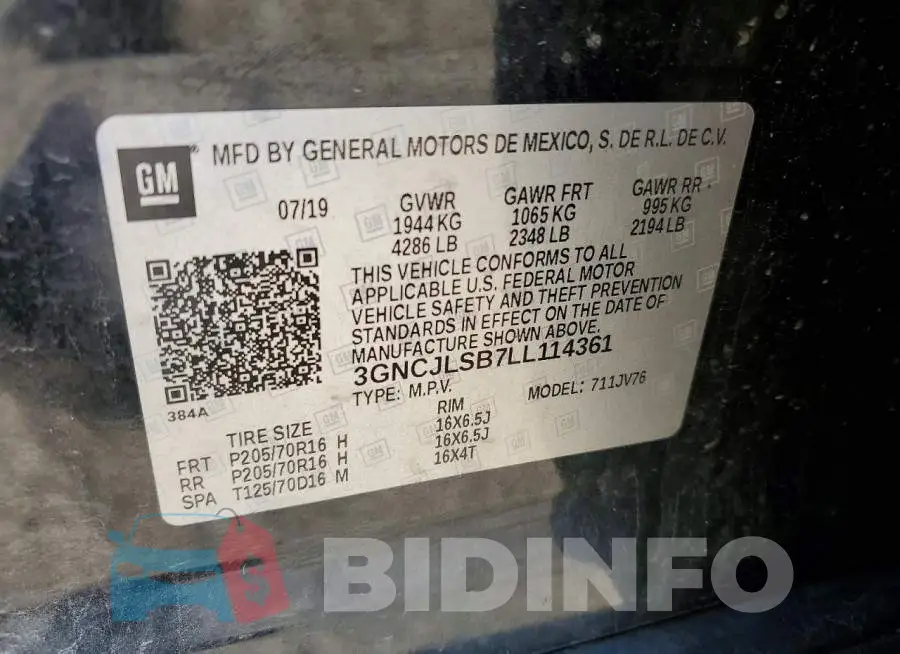 3GNCJLSB7LL114361 Photo# 13