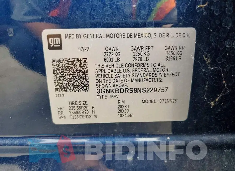 3GNKBDRS8NS229757 Photo# 13