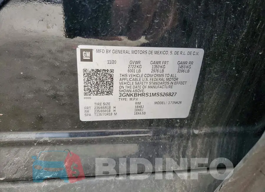 3GNKBHRS1MS526827 Photo# 13