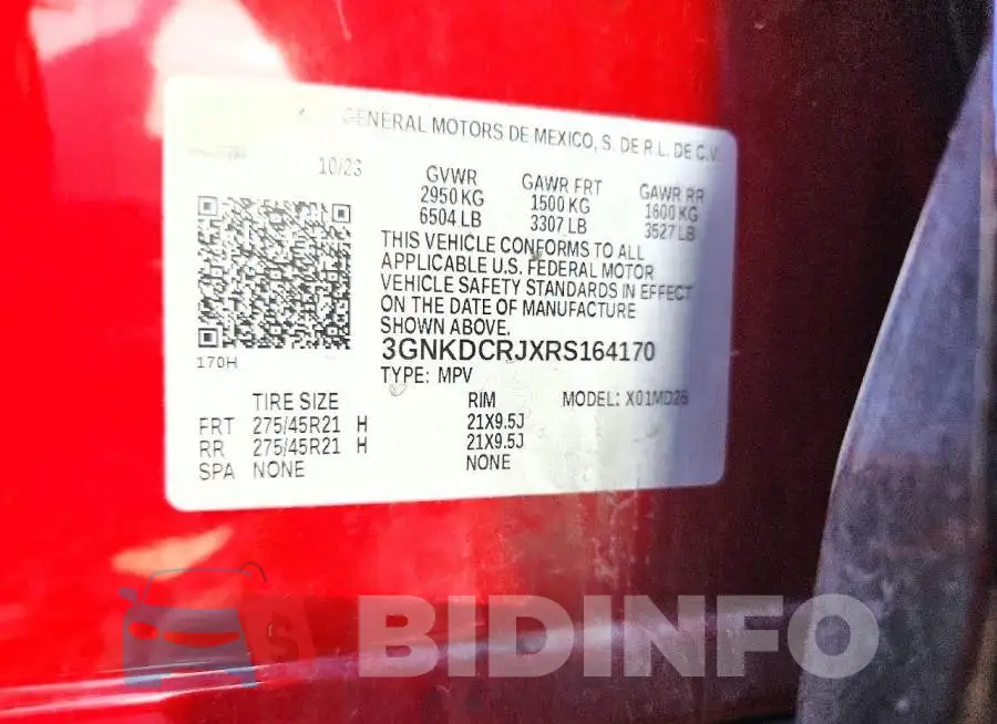 3GNKDCRJXRS164170 Photo# 14