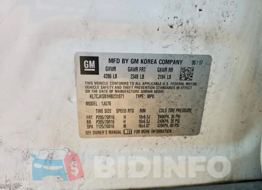 KL7CJKSB1HB231071 Photo# 13