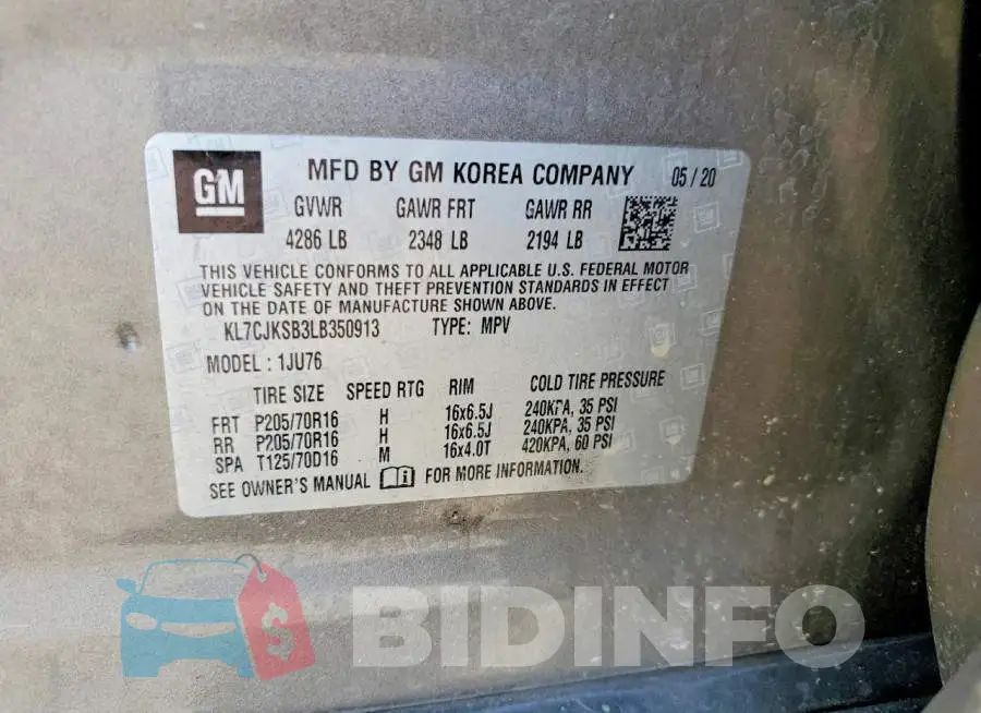 KL7CJKSB3LB350913 Photo# 13