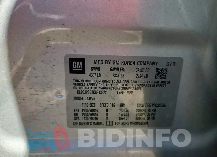 KL7CJPSB3KB813922 Photo# 14