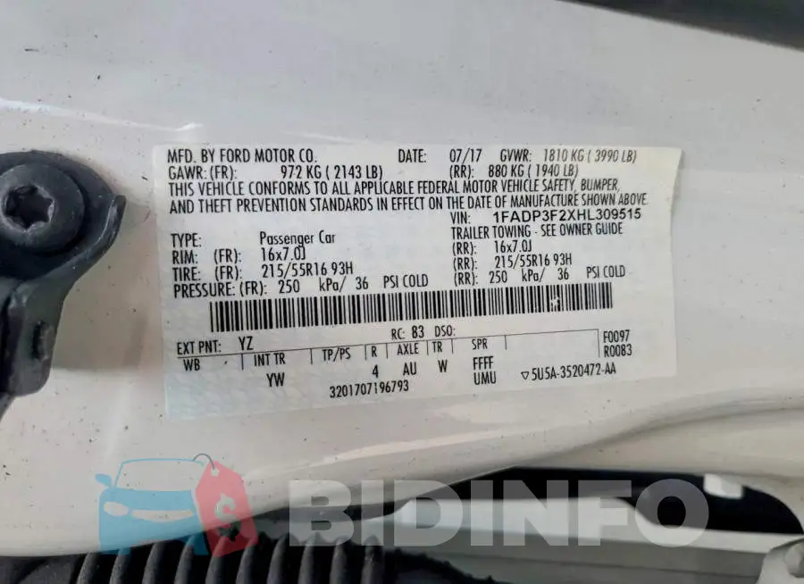 1FADP3F2XHL309515 Photo# 13