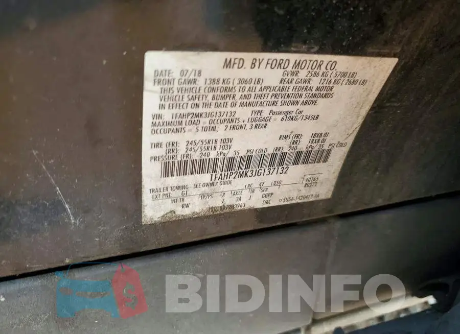 1FAHP2MK3JG137132 Photo# 12