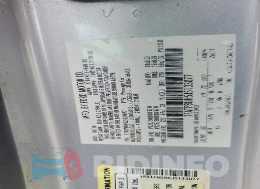 1FATP8UH5J5133077 Photo# 12