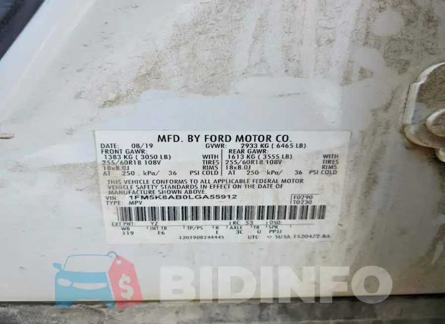 1FM5K8AB0LGA55912 Photo# 13