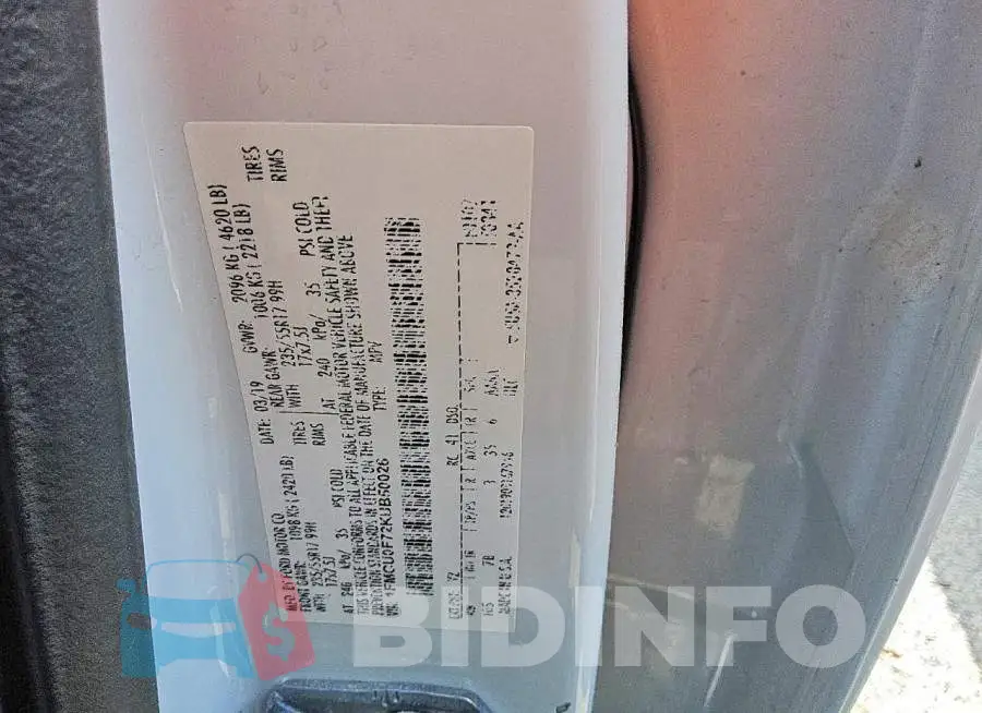 1FMCU0F72KUB50026 Photo# 13