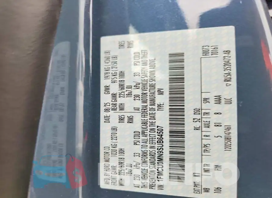 1FMCU0MN9SUB64507 Photo# 13