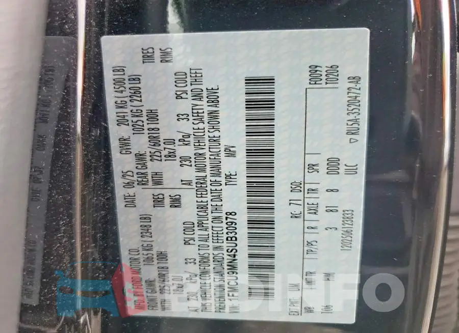 1FMCU9MN4SUB30978 Photo# 14