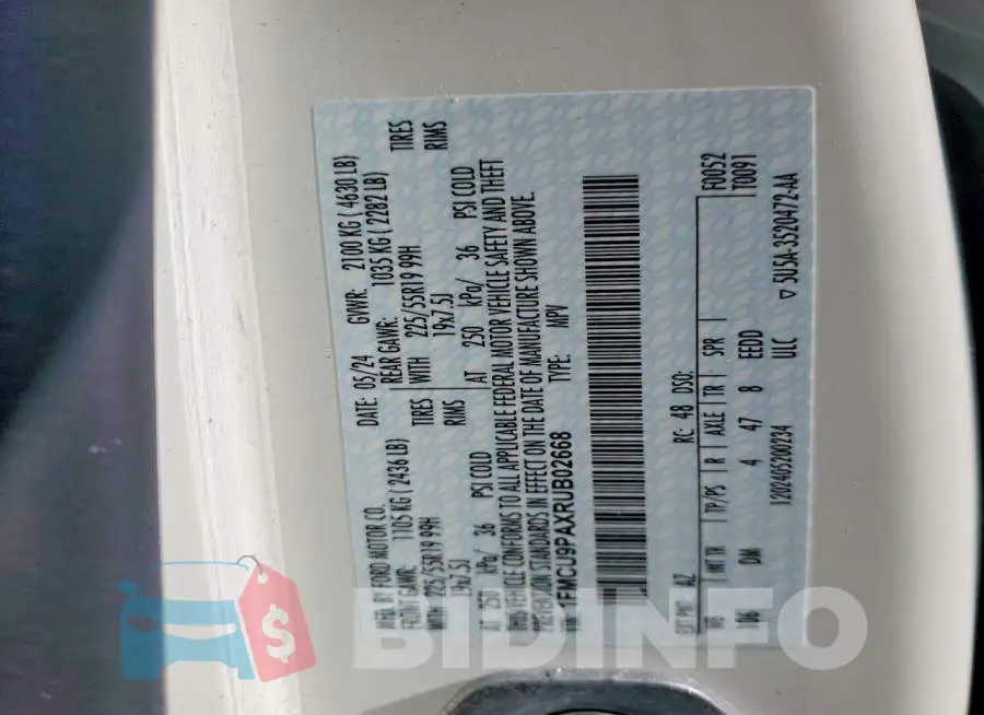 1FMCU9PAXRUB02668 Photo# 13