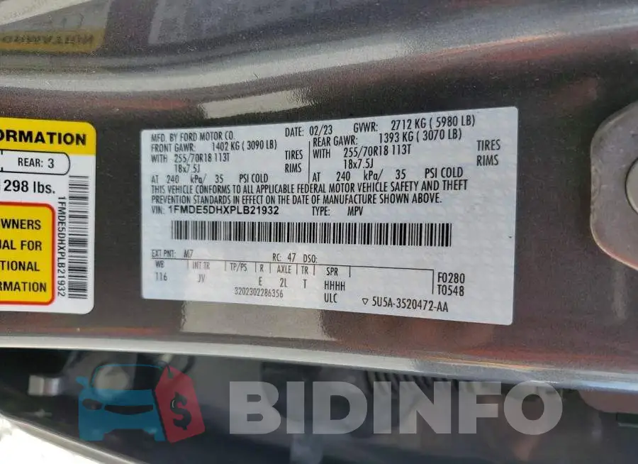 1FMDE5DHXPLB21932 Photo# 13