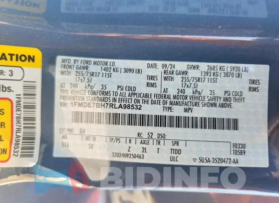 1FMDE7BH7RLA98532 Photo# 13