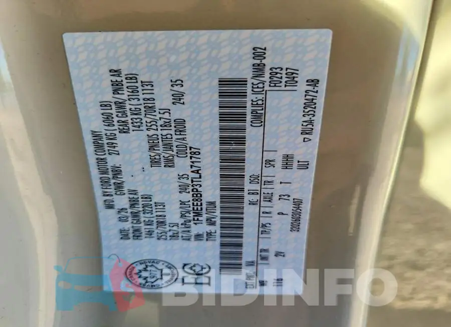 1FMEE8BP3TLA71787 Photo# 13