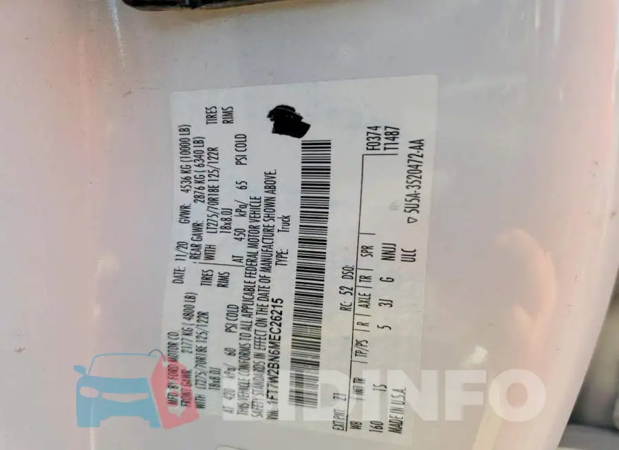 1FT7W2BN6MEC26215 Photo# 12