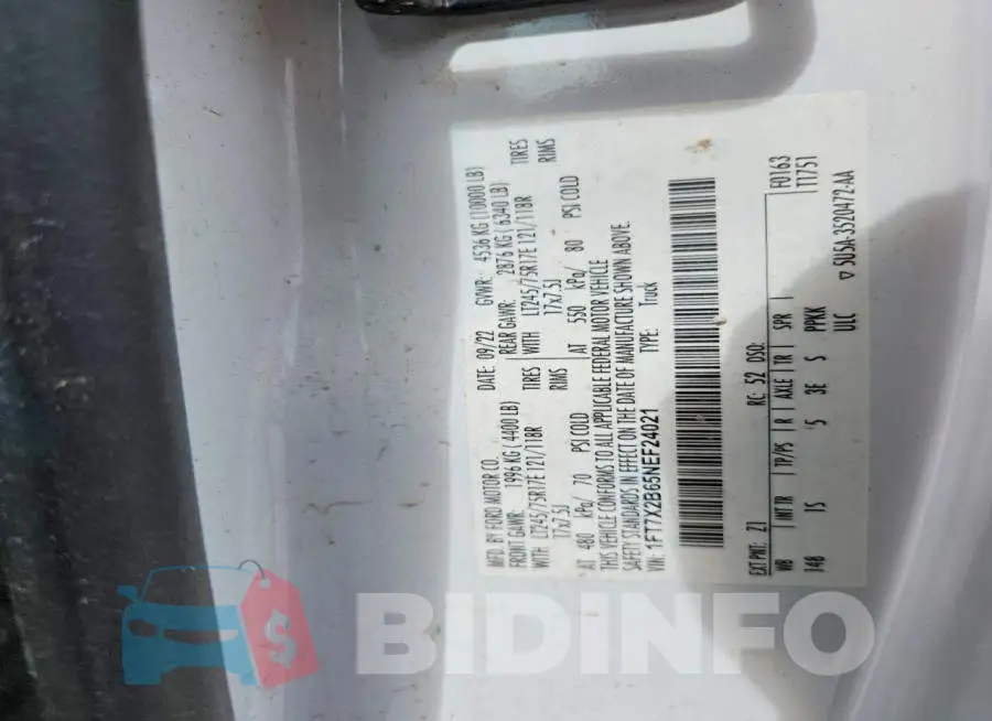 1FT7X2B65NEF24021 Photo# 12