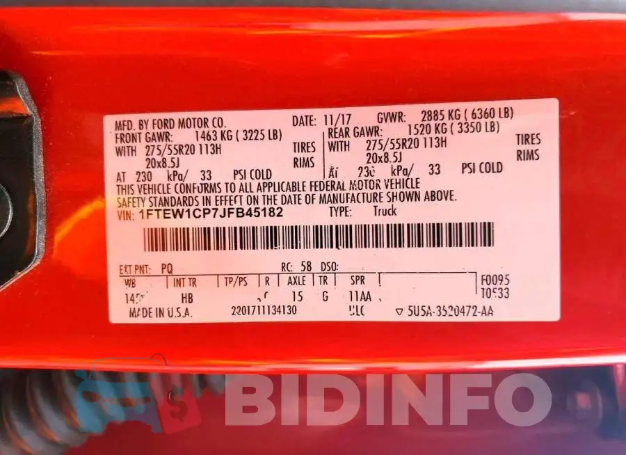 1FTEW1CP7JFB45182 Photo# 13