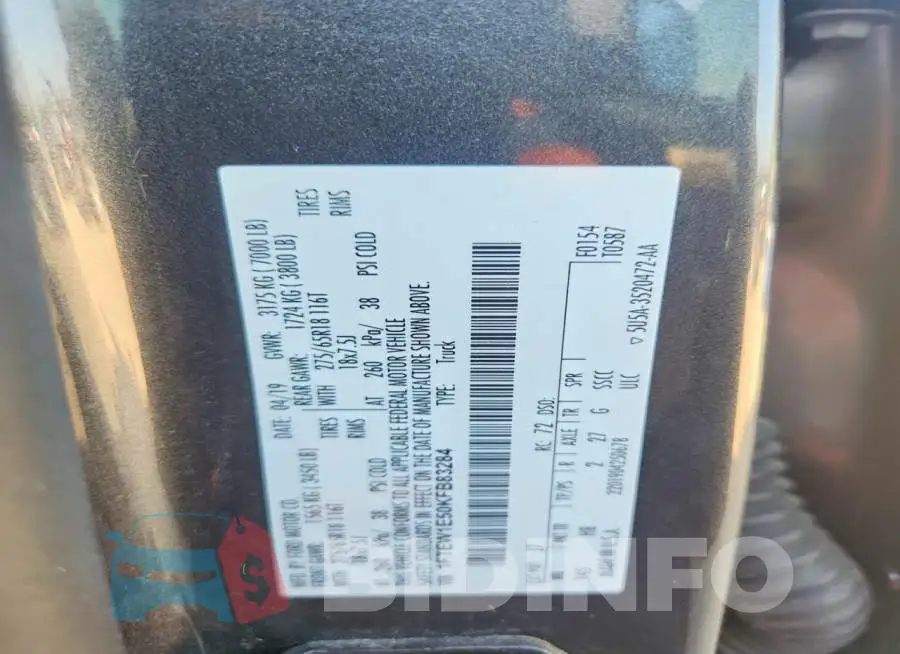 1FTEW1E50KFB83284 Photo# 12