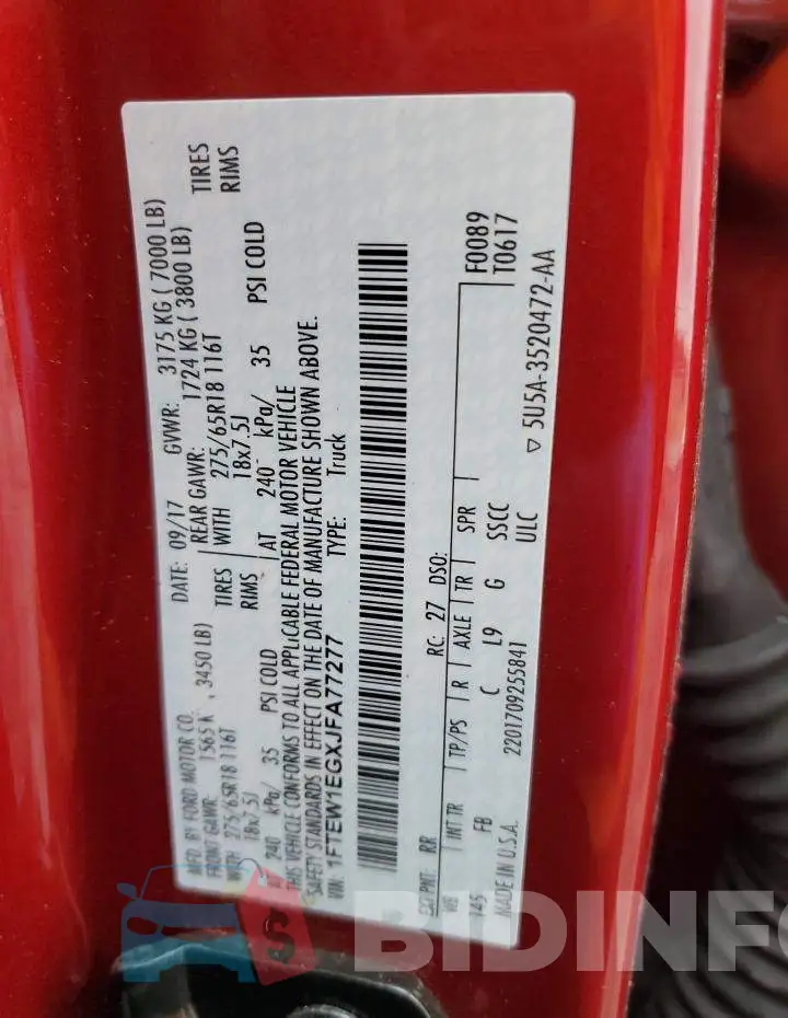 1FTEW1EGXJFA77277 Photo# 12