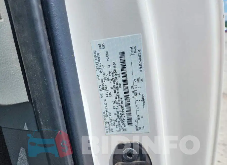 1FTEX1CB8PKE17949 Photo# 12
