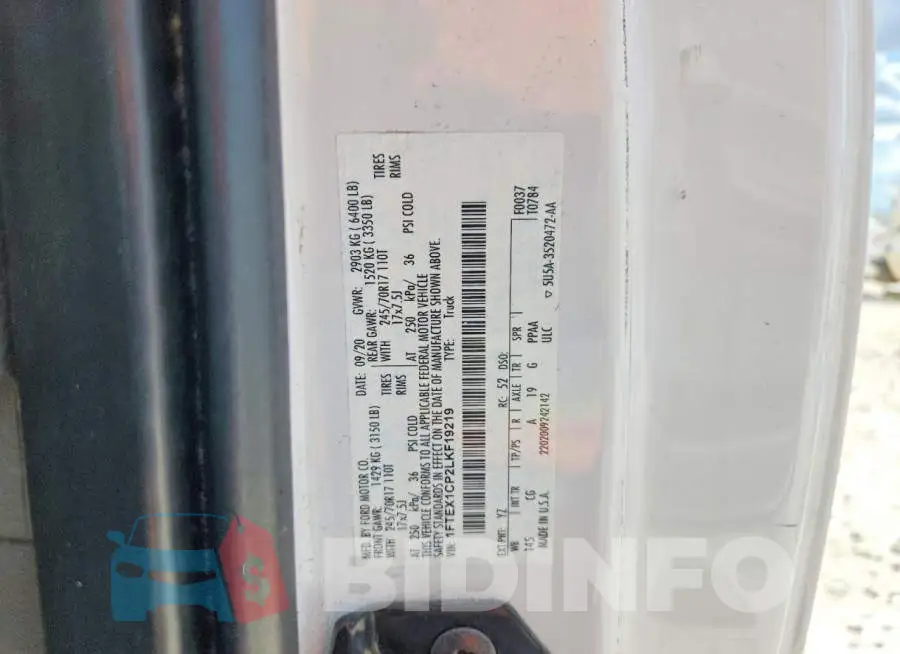1FTEX1CP2LKF19219 Photo# 12