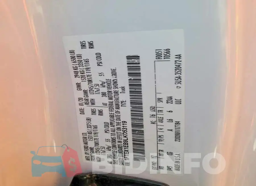 1FTEX1EB9LKD53119 Photo# 12