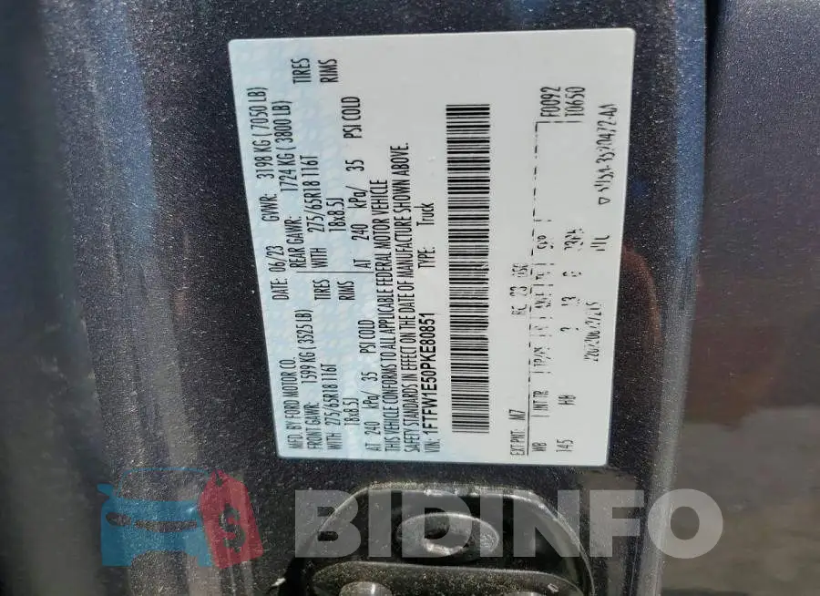 1FTFW1E50PKE80851 Photo# 12